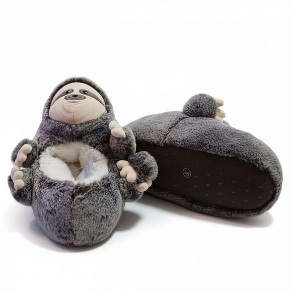 Fluffy Teddy Bear Slippers Fluffy Sloth Slippers Size Fits Big Kids6 Women7 NWT - Picture 6 of 12